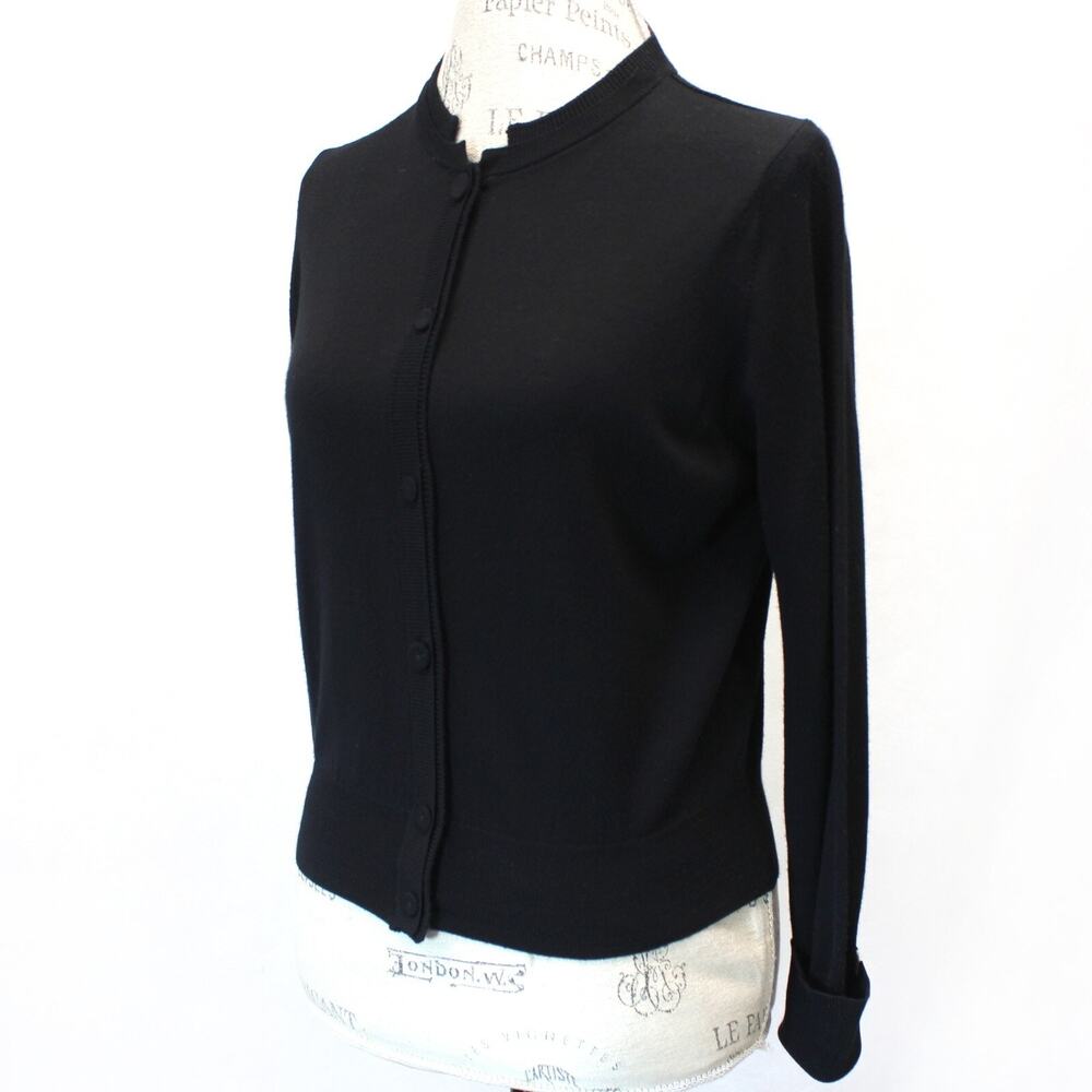 Antipast Tokyo Japan Black 100% Wool Crew Neck Button Down Cardigan Size 1